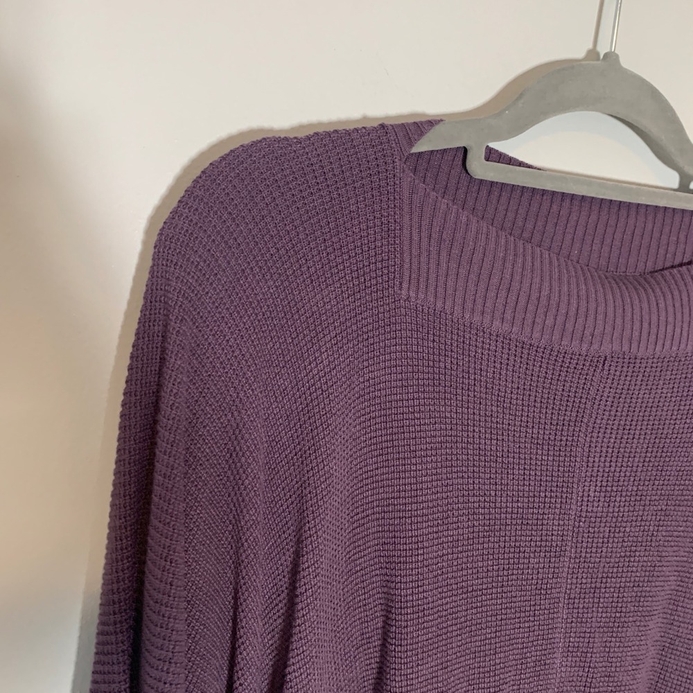 Lululemon Oversized Waffle Knit Poncho Sweater Purple O/S - Picture 3 of 7